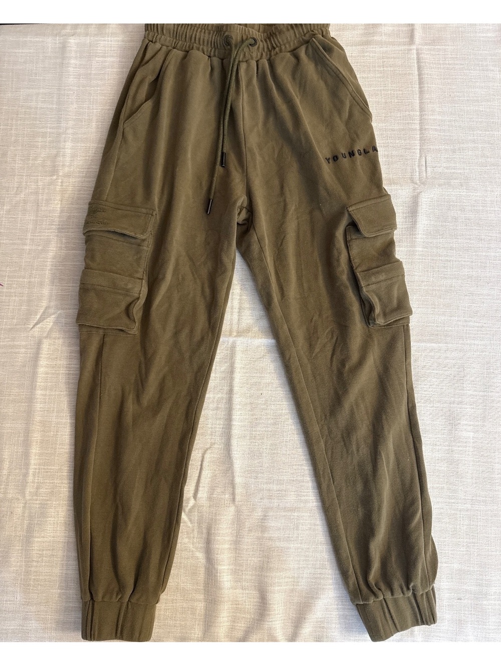 YoungLA Olive Green Cargo Jogger Pants Small